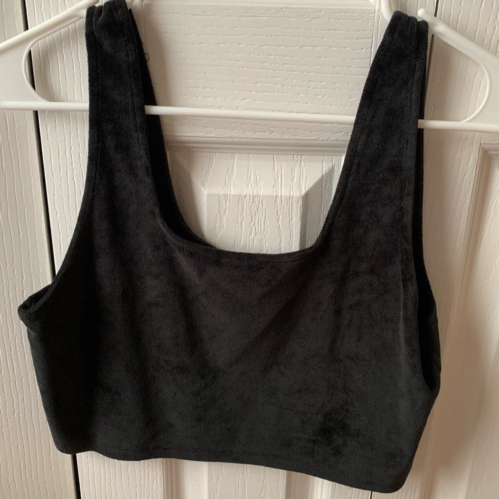 Black velvet crop top